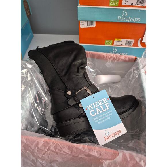 Baretraps Yanessa2 Women Tall Slouch Riding Boots Size US 5M Wide Calf Black TRO - Picture 2 of 9